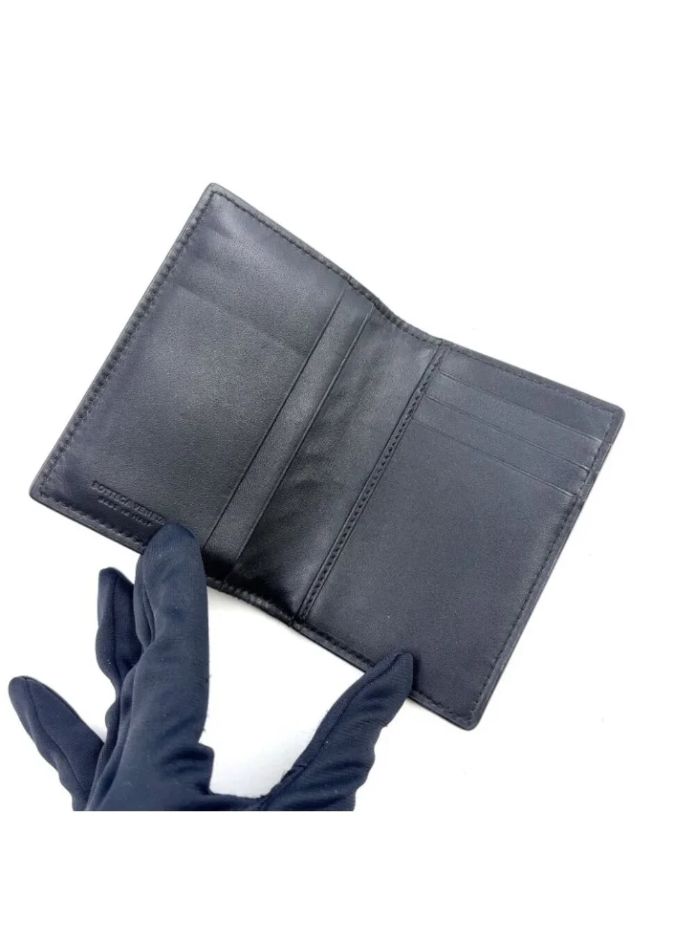 Bottega Veneta Intrecciato Leather Black Card Case